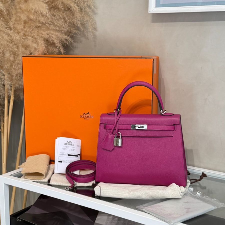 HERMES Kelly 25 - Rose Purple L3 玫粉銀 A-12