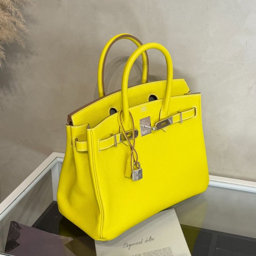 HERMES Birkin 30 - Lime 9R 檸檬黃銀 🄺-2