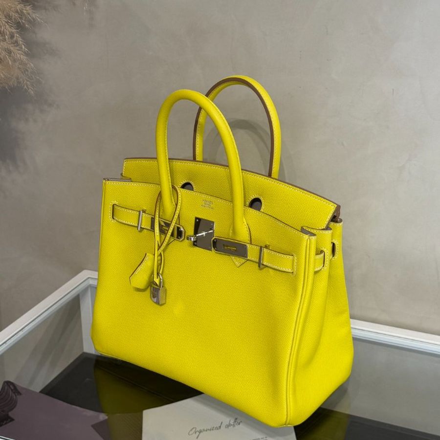 HERMES Birkin 30 - Lime 9R 檸檬黃銀 🄺-3