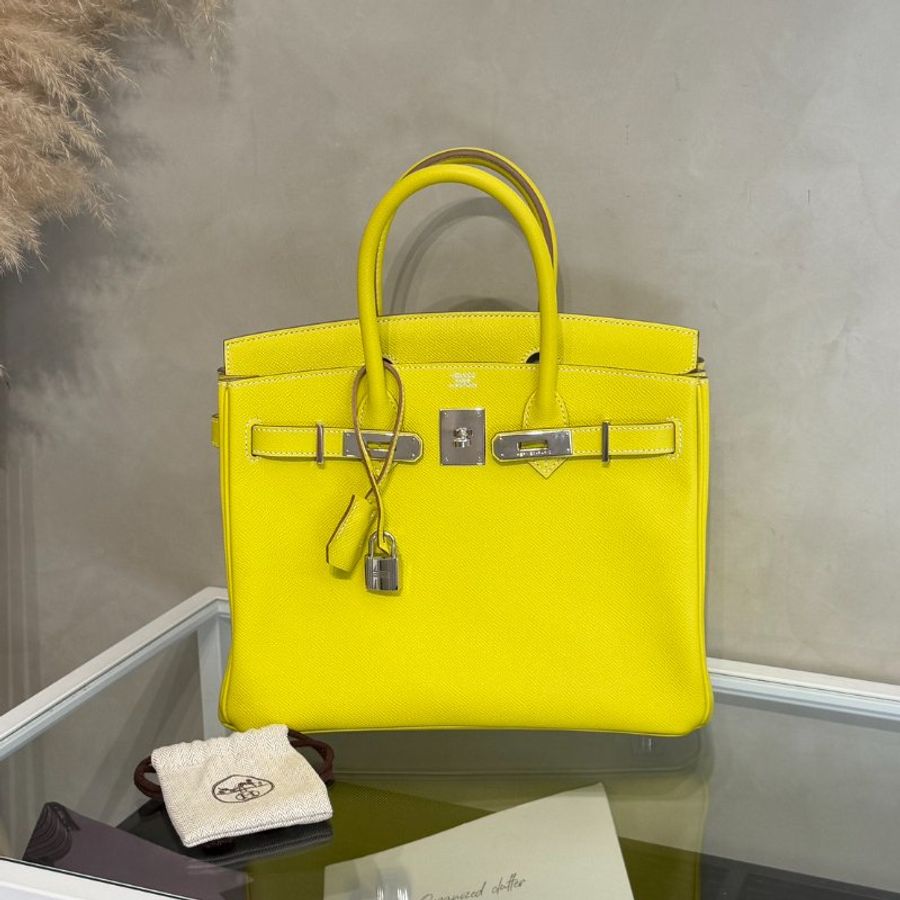 HERMES Birkin 30 - Lime 9R 檸檬黃銀 🄺-11