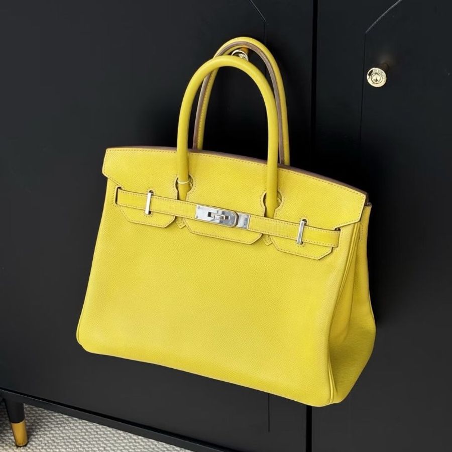 HERMES Birkin 30 - Lime 9R 檸檬黃銀 🄺-12