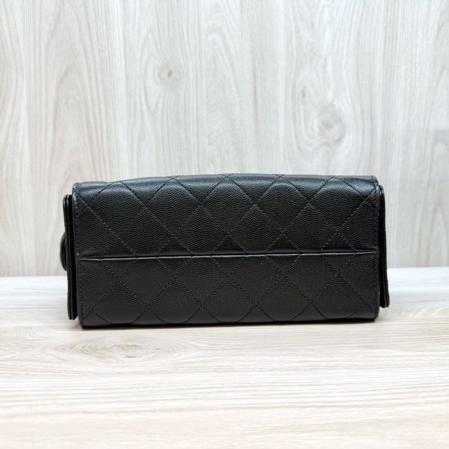 Chanel黑銀荔枝牛皮mini25bag/AS5631-5