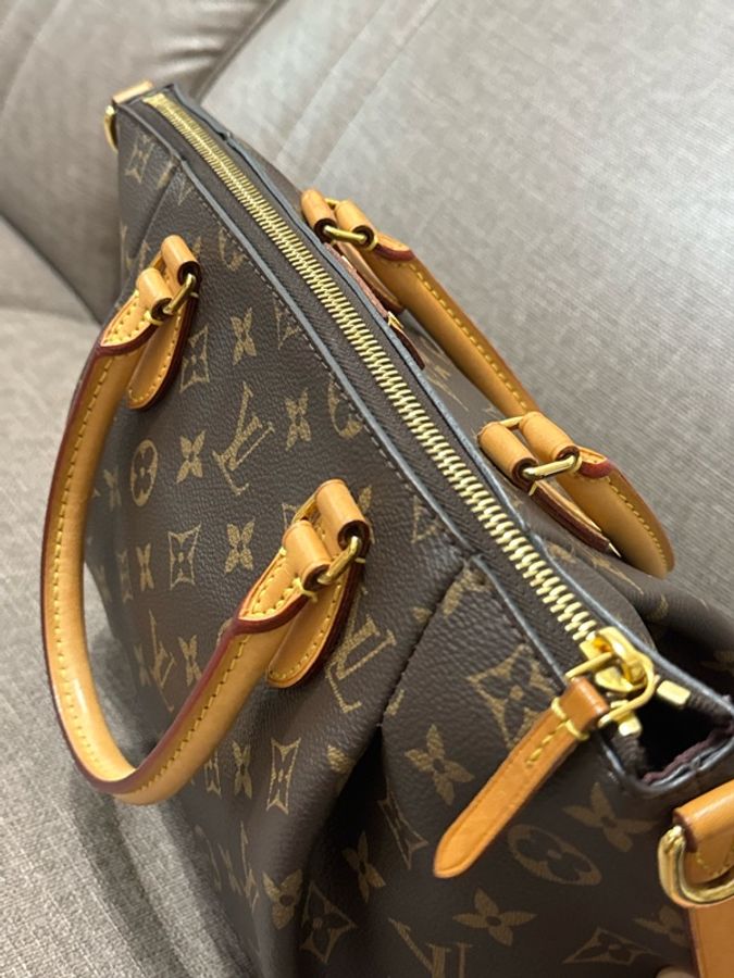 Louis Vuitton LV M48814 TURENNE MM 經典花紋兩用餃子包-9