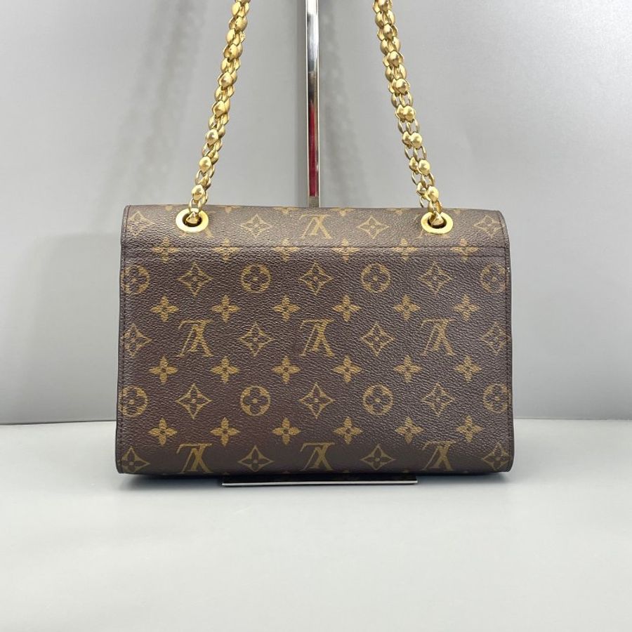 路易威登/Louis Vuitton 維多利亞鏈條包 老花拼黑-1