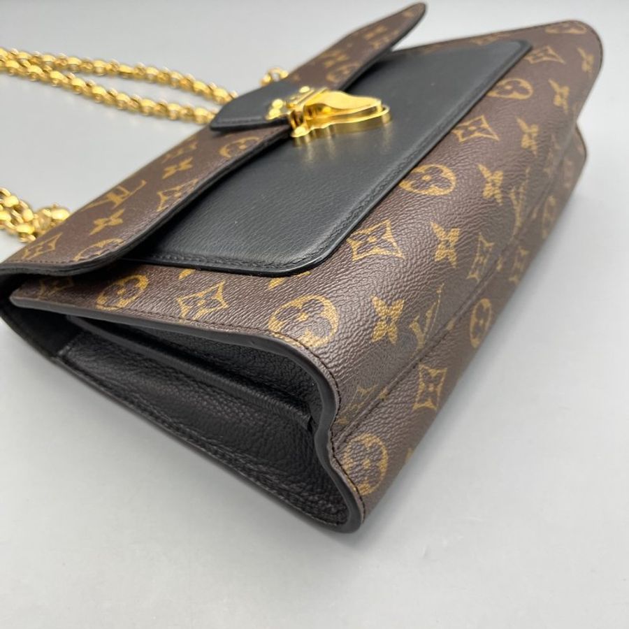 路易威登/Louis Vuitton 維多利亞鏈條包 老花拼黑-3