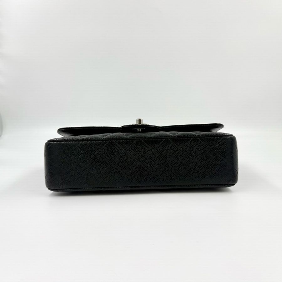 Chanel🖤黑銀荔枝牛皮coco25口蓋包A01112-5