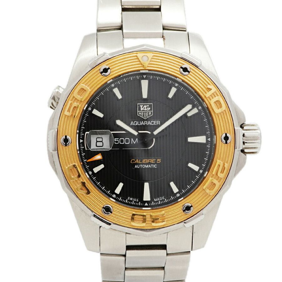 TAG Heuer Aquaracer Calibre 5 WAJ2150 黑色錶盤男士手錶-0