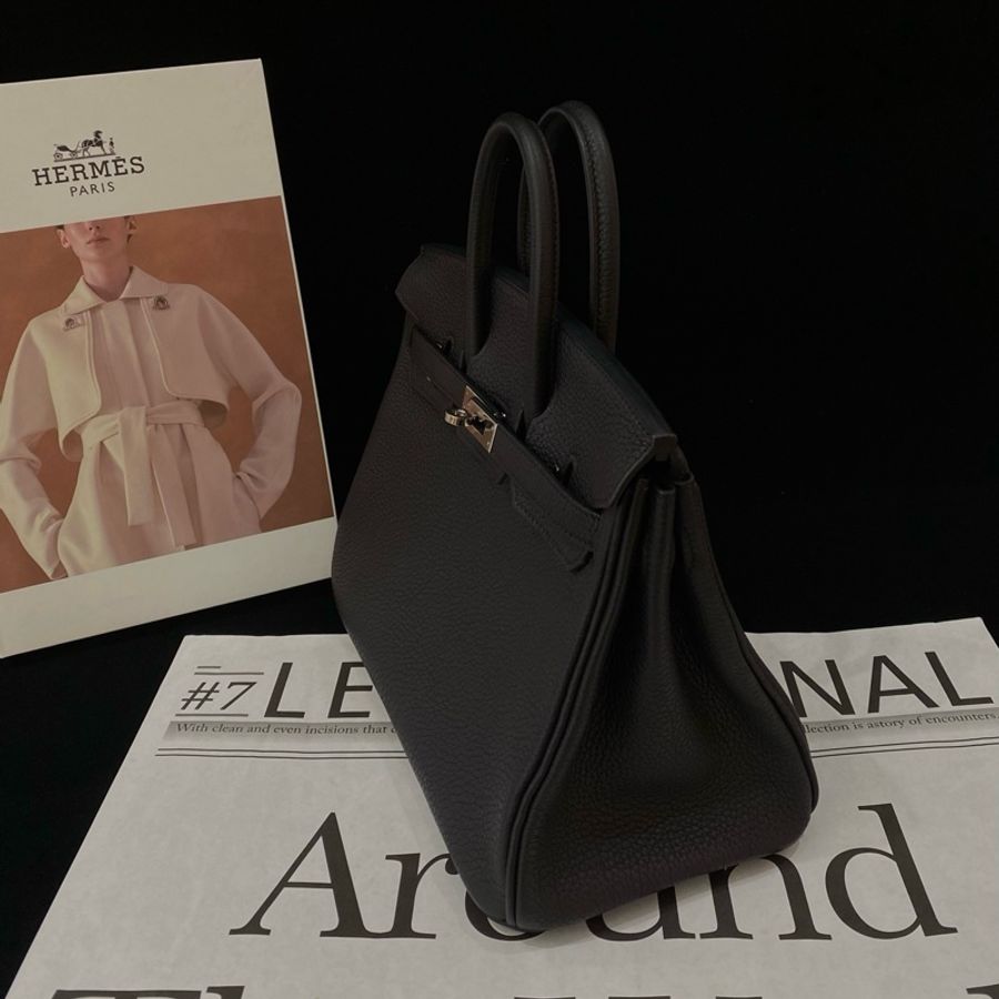 愛馬仕/Hermes Birkin25 手提包 黑銀 Togo皮-2