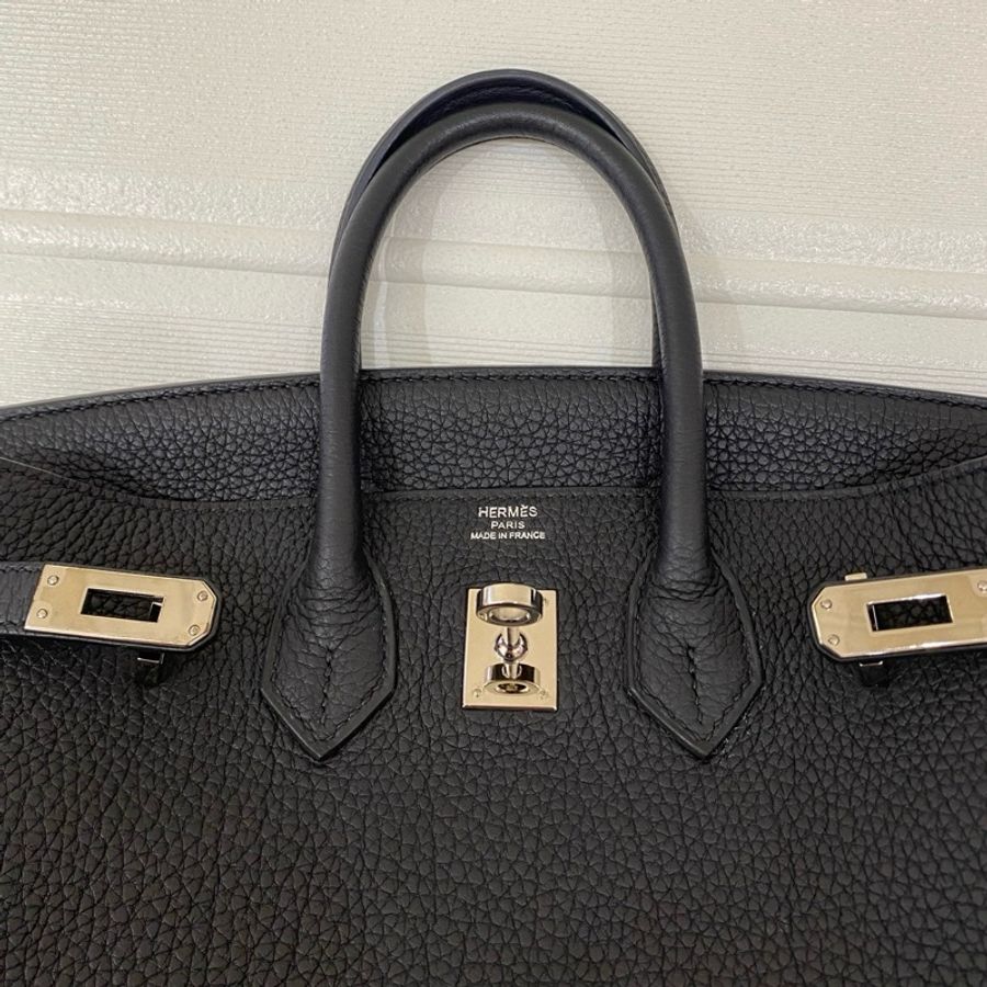 愛馬仕/Hermes Birkin25 手提包 黑銀 Togo皮-8