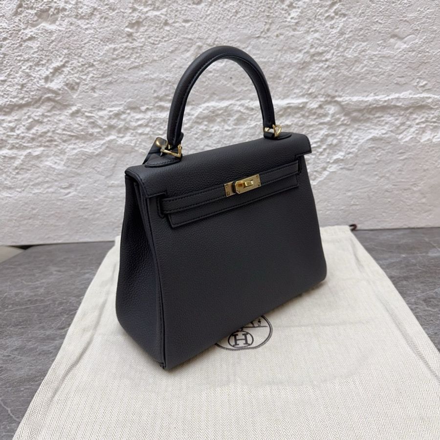 Hermes 愛馬仕 kelly25手提包肩背包斜挎包 石板灰金扣togo皮-1