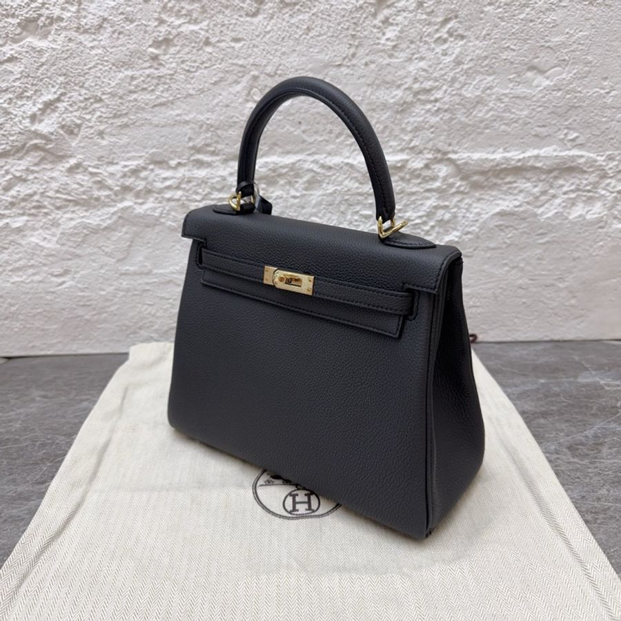 Hermes 愛馬仕 kelly25手提包肩背包斜挎包 石板灰金扣togo皮-2