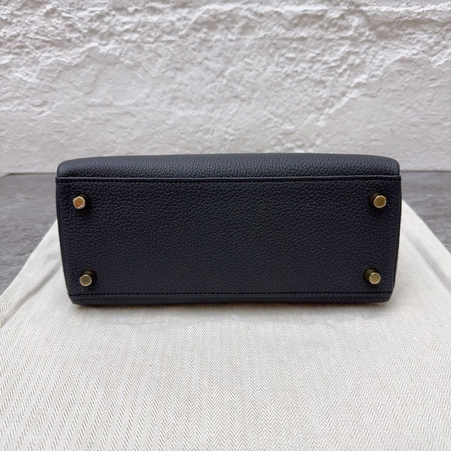 Hermes 愛馬仕 kelly25手提包肩背包斜挎包 石板灰金扣togo皮-4