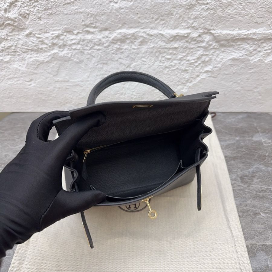 Hermes 愛馬仕 kelly25手提包肩背包斜挎包 石板灰金扣togo皮-5