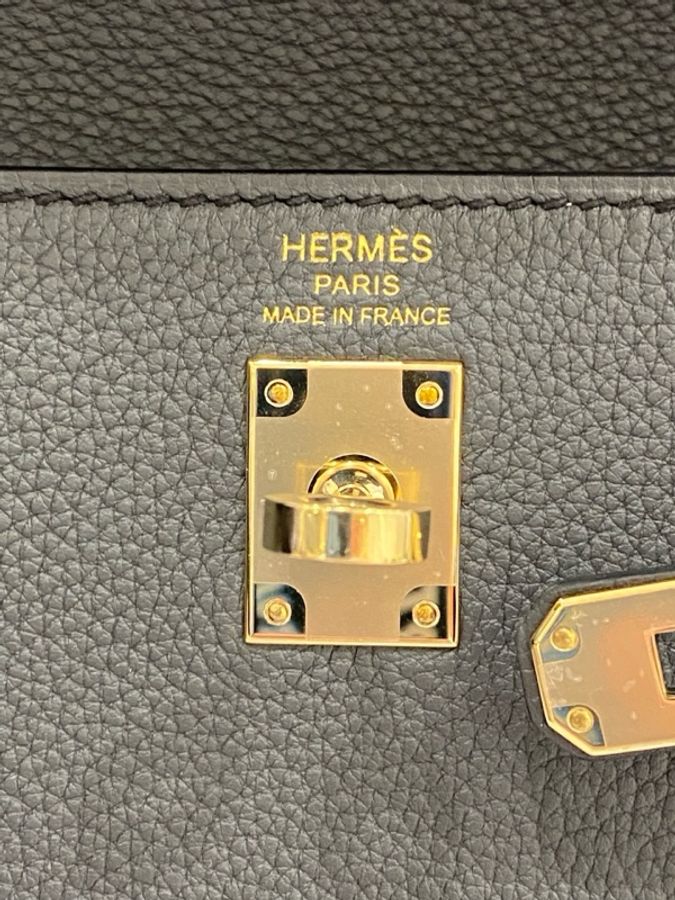 Hermes 愛馬仕 kelly25手提包肩背包斜挎包 石板灰金扣togo皮-6
