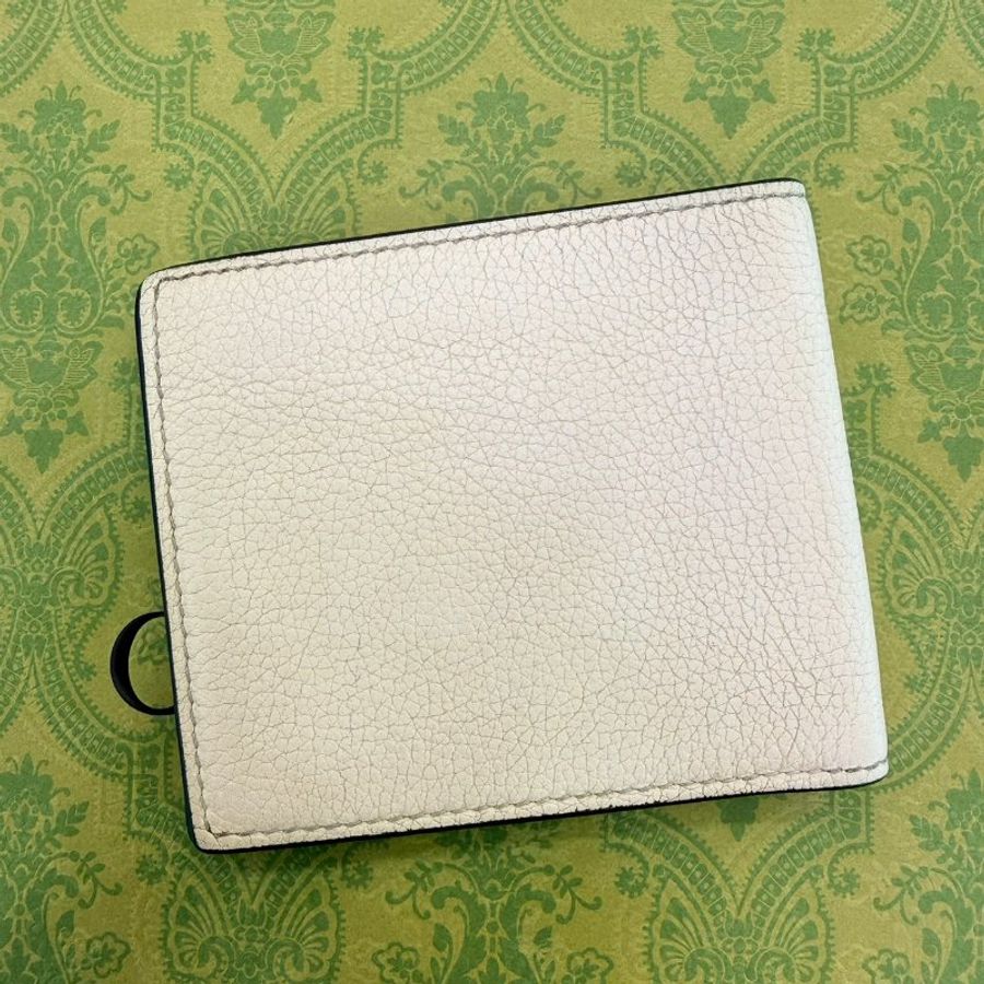 *SHIHNA名牌精品* Gucci 白色荔枝紋logo短夾-1