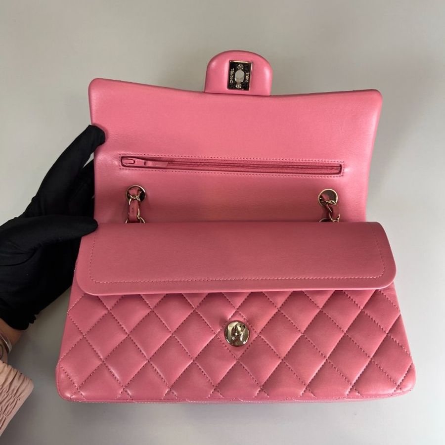 CHANEL CF25側肩包 粉羊皮 A01112/晶片款-5