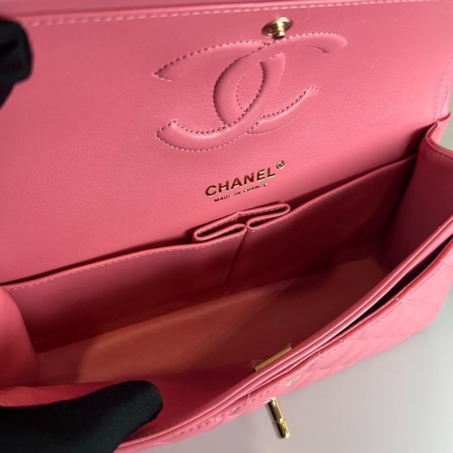 CHANEL CF25側肩包 粉羊皮 A01112/晶片款-6