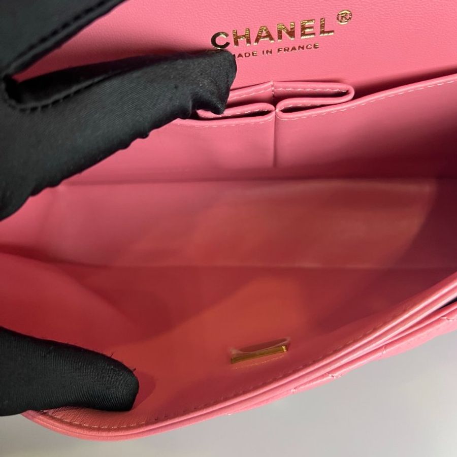CHANEL CF25側肩包 粉羊皮 A01112/晶片款-7