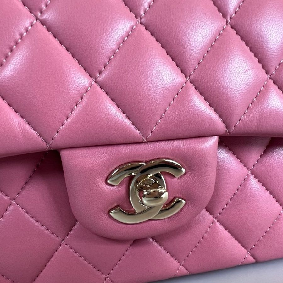CHANEL CF25側肩包 粉羊皮 A01112/晶片款-9