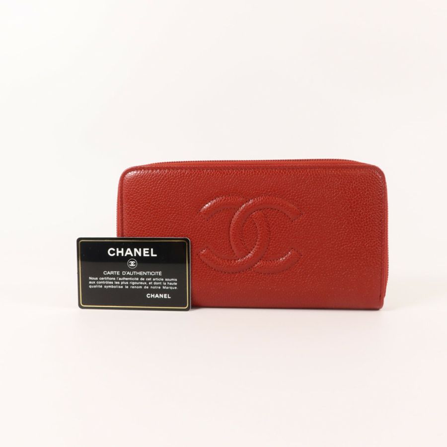 CHANEL 牛皮皮革Timeless CC Zipper Wallet長錢包-9