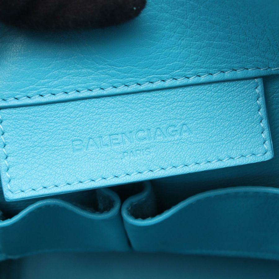 BALENCIAGA A5 紙手提包,皮革材質,淺藍色,二手女款-3