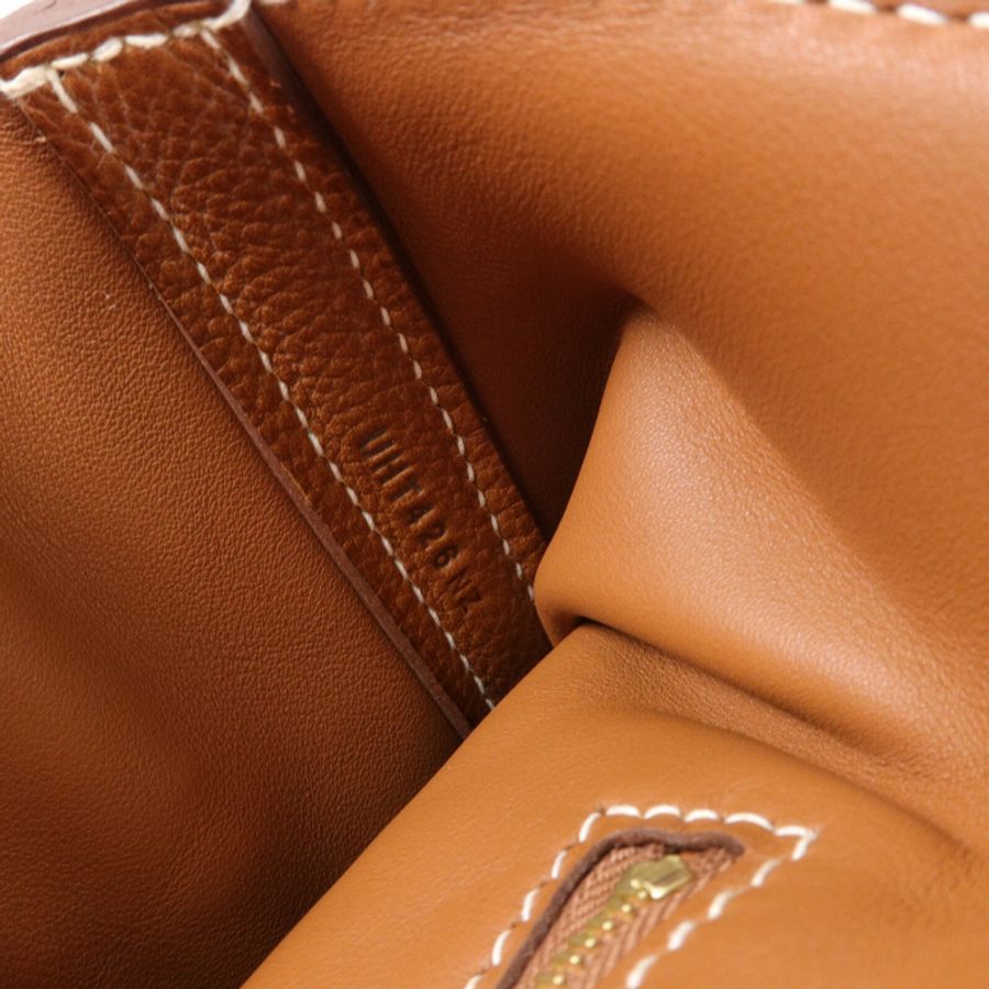 HERMES Barenia皮革24/24 29cm手挽肩背兩用袋Gold-6