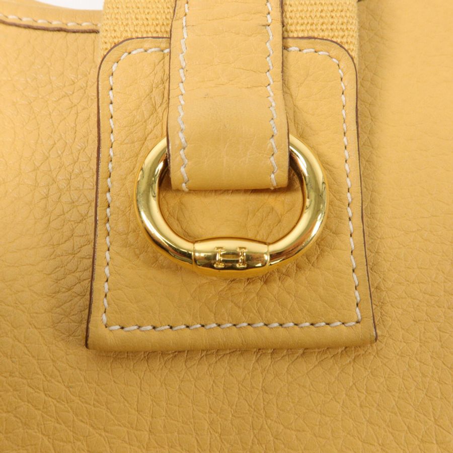 HERMES Clemence皮革Tsako肩背袋Jaune-5
