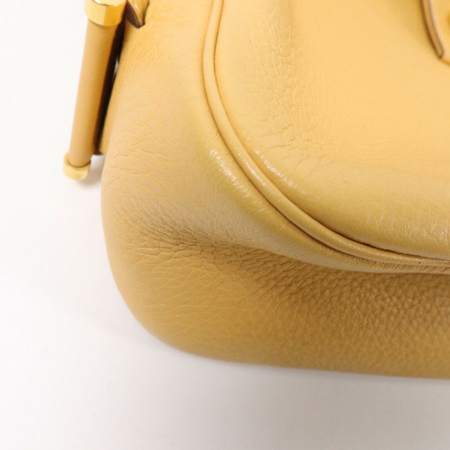 HERMES Clemence皮革Tsako肩背袋Jaune-12