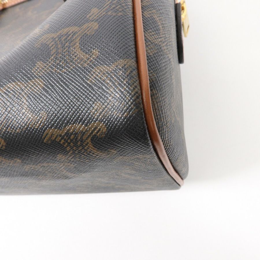 CELINE 塗層帆布Mini Boston In Triomphe手挽肩背兩用袋-11