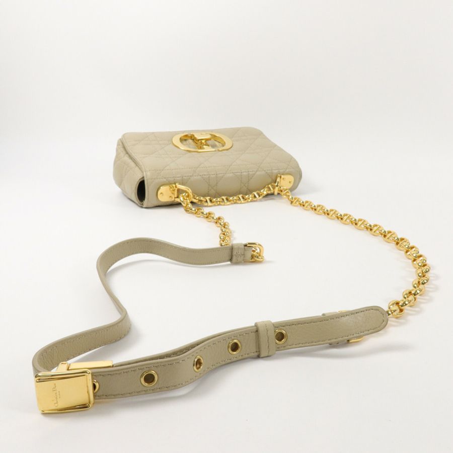 Dior 牛皮皮革Caro Small鏈帶肩背袋-9