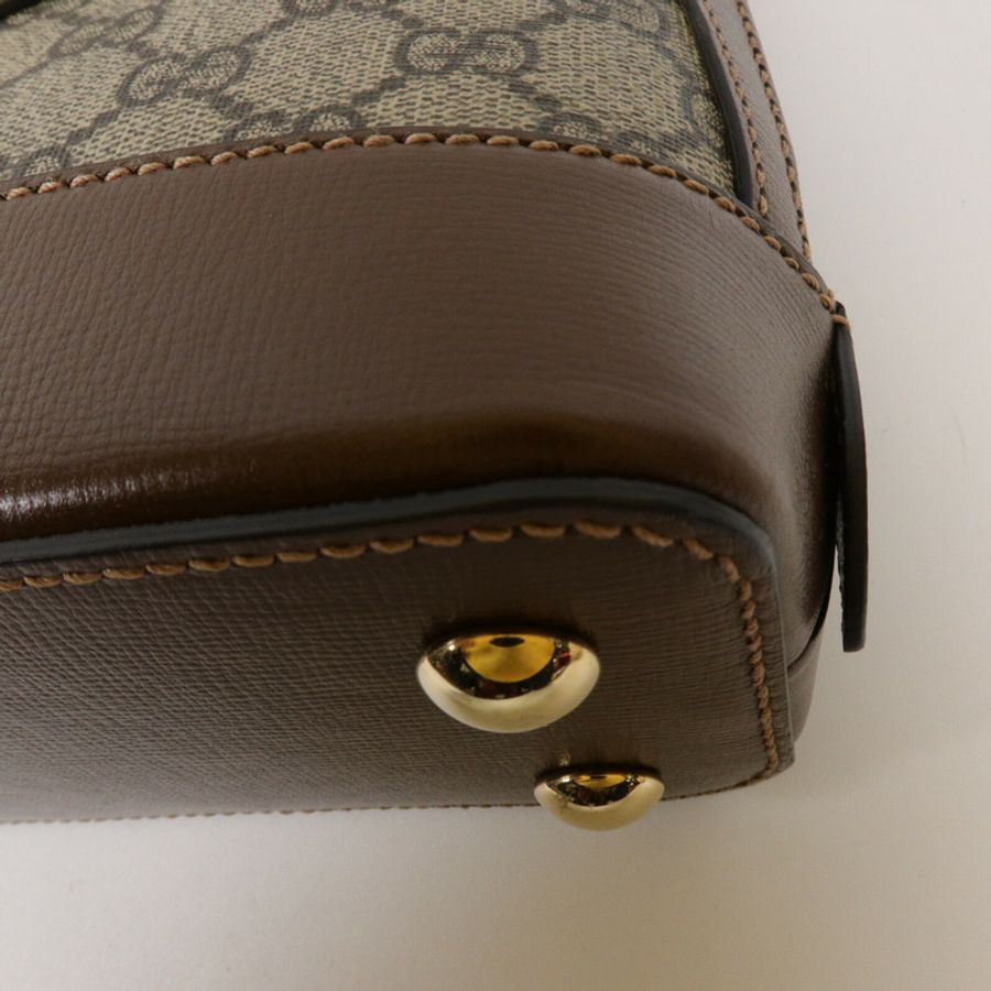GUCCI 塗層帆布Horsebit 1955 Small肩背袋-12