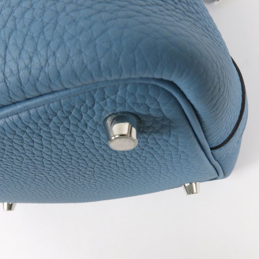 HERMES Clemence皮革Picotin PM手挽袋Bleu Jean-10