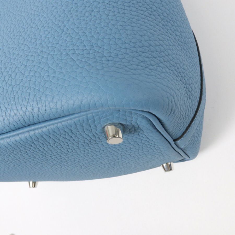 HERMES Clemence皮革Picotin PM手挽袋Bleu Jean-12