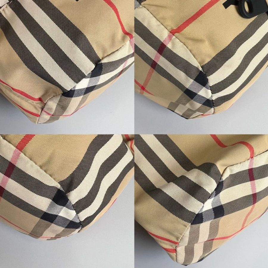 BURBERRY 尼龍格紋水桶袋包-8