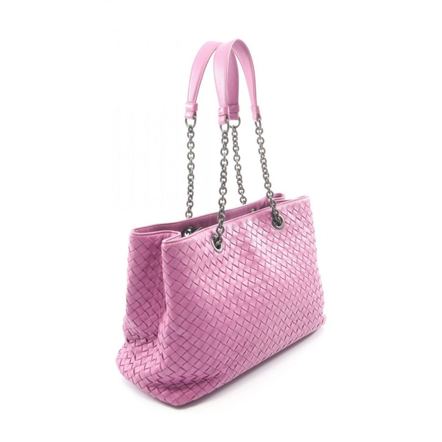 BOTTEGA VENETA Intrecciato 手提單肩包,粉紅色皮革,二手女款-1