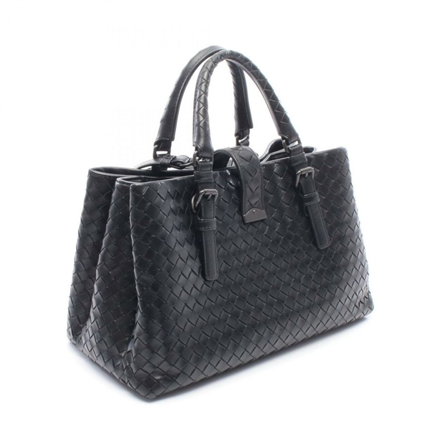 BOTTEGA VENETA Intrecciato 小號 Roma 單肩斜背包 手提包 皮革 黑色-1