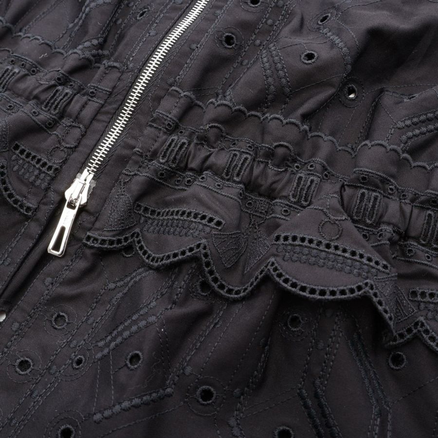愛馬仕刺繡鏤空無袖拉鍊襯衫 6E0661DV 純棉黑 #34-4