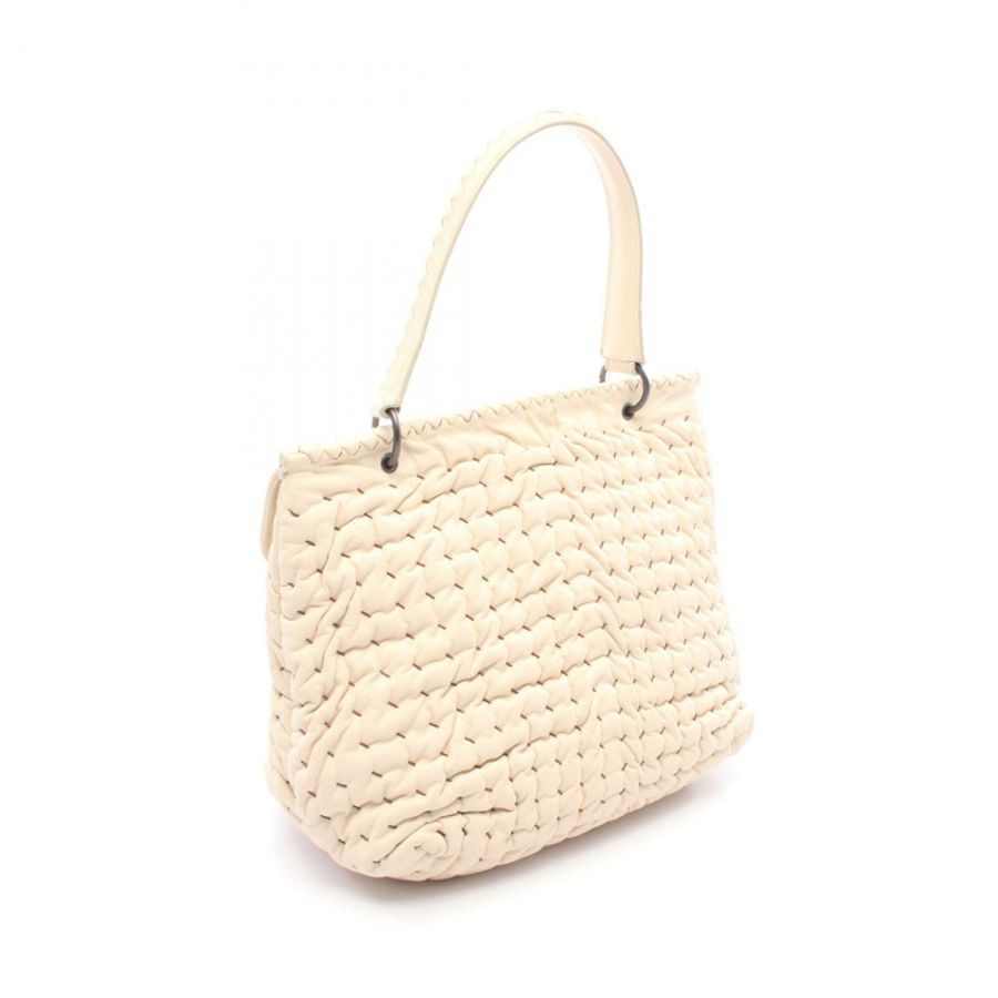 BOTTEGA VENETA 女士單肩手提包,羊皮材質,米色,二手-1
