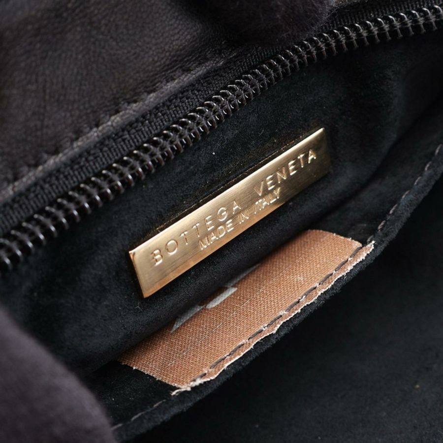 BOTTEGA VENETA Intrecciato 編織肩背包,黑色皮革,二手女款-3