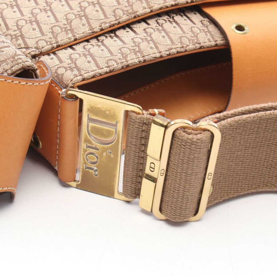 Christian Dior 街頭時尚 Trotter 單肩手提包 帆布皮革 米棕色-7