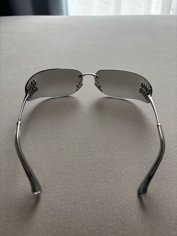 Miu Miu 無框太陽眼鏡墨鏡 SMU A51 灰色-4