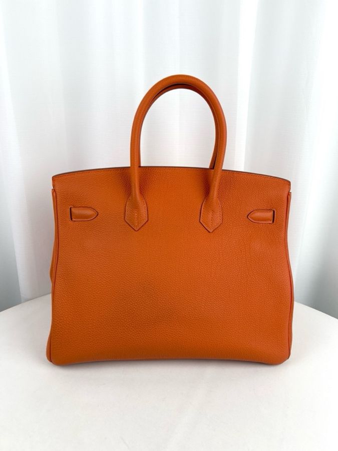 Hermes 愛馬仕birkin35橙色金扣 框Q-1