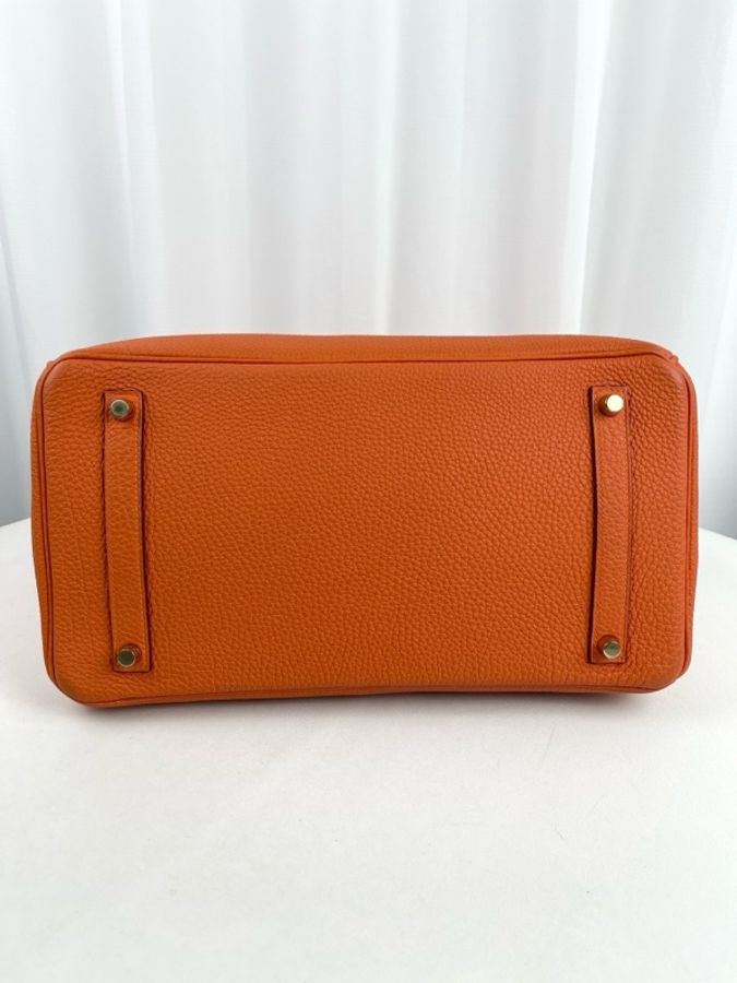 Hermes 愛馬仕birkin35橙色金扣 框Q-2