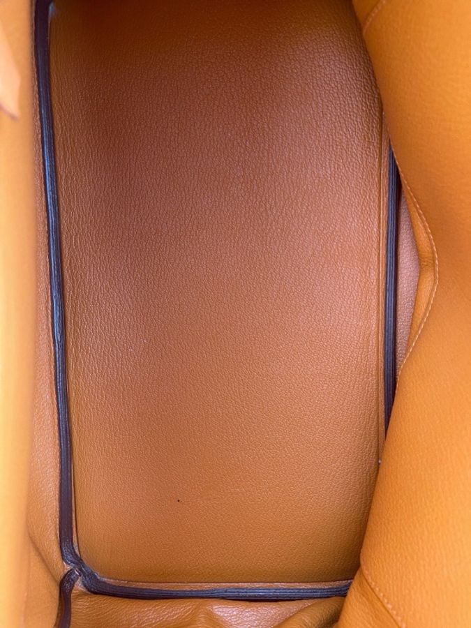 Hermes 愛馬仕birkin35橙色金扣 框Q-8