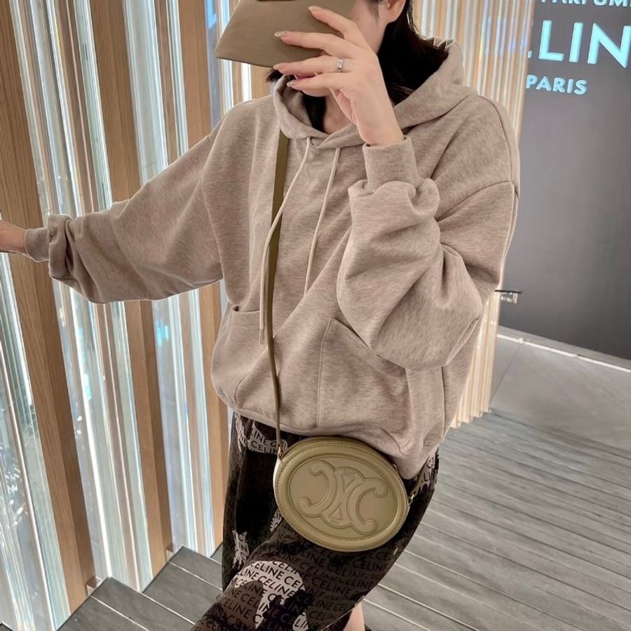 celine 抹茶綠牛皮Triomphe月餅包/豬鼻包-0