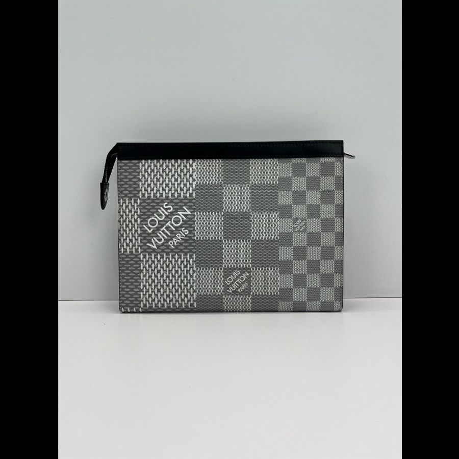 Louis Vuitton/LV 路易威登 Pochette Voyage 經典格紋手拿包、化妝洗漱包-0