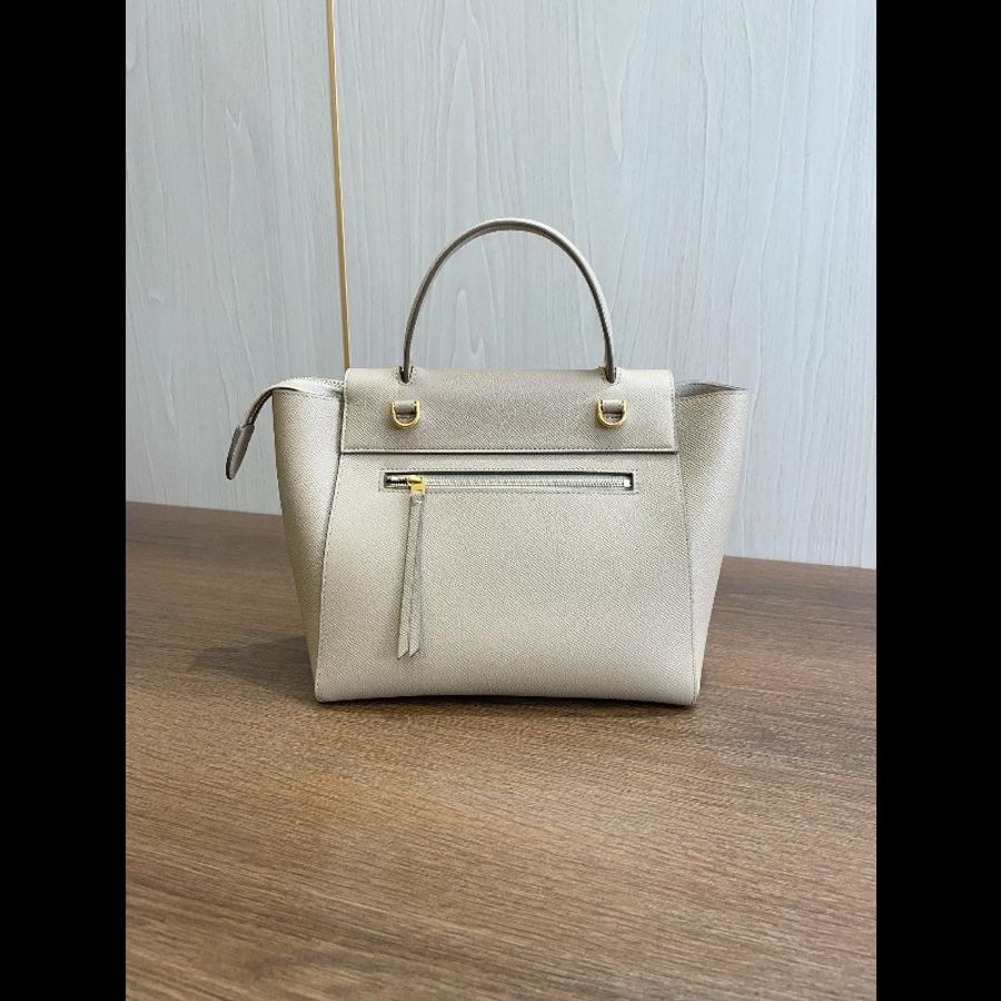 Celine/思琳 奶茶色小號鯰魚包,附肩帶-2