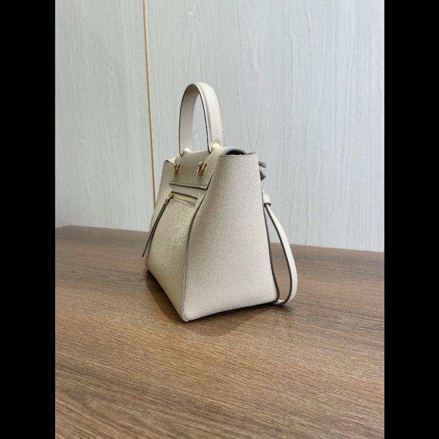 Celine/思琳 奶茶色小號鯰魚包,附肩帶-3