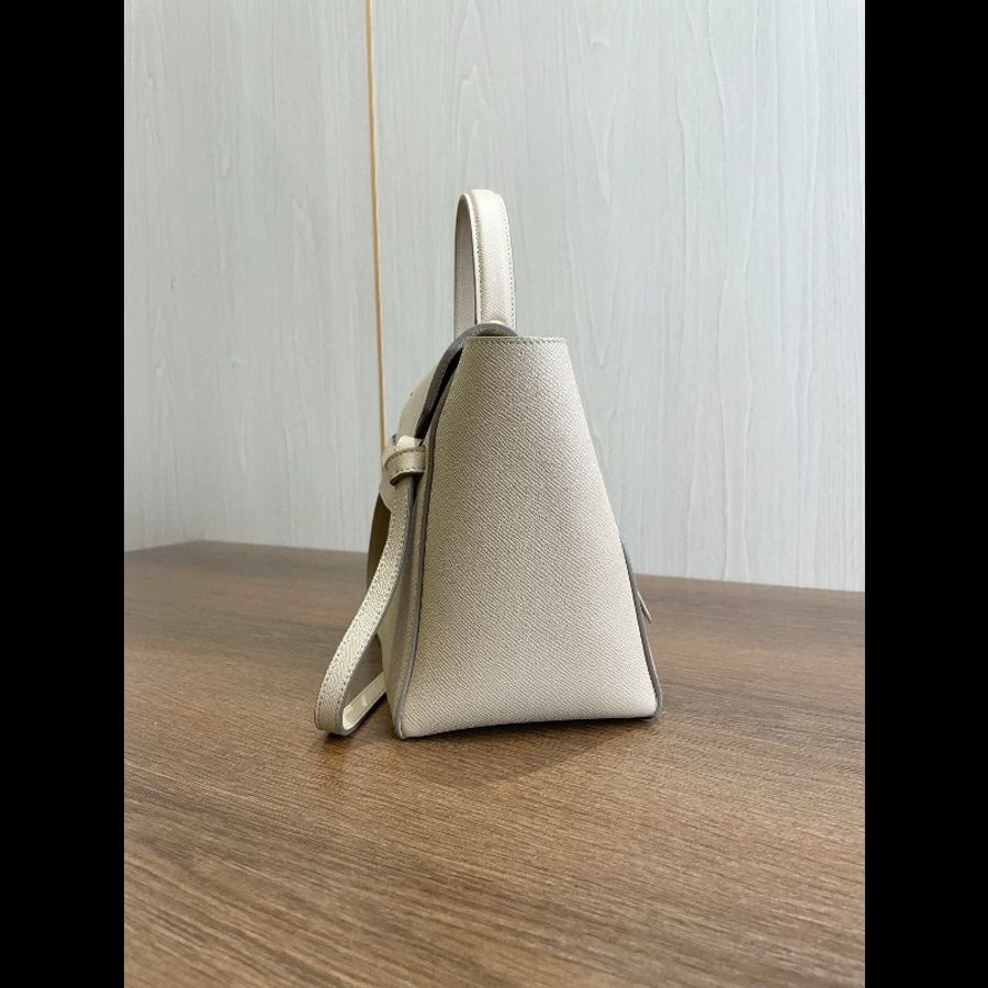 Celine/思琳 奶茶色小號鯰魚包,附肩帶-4