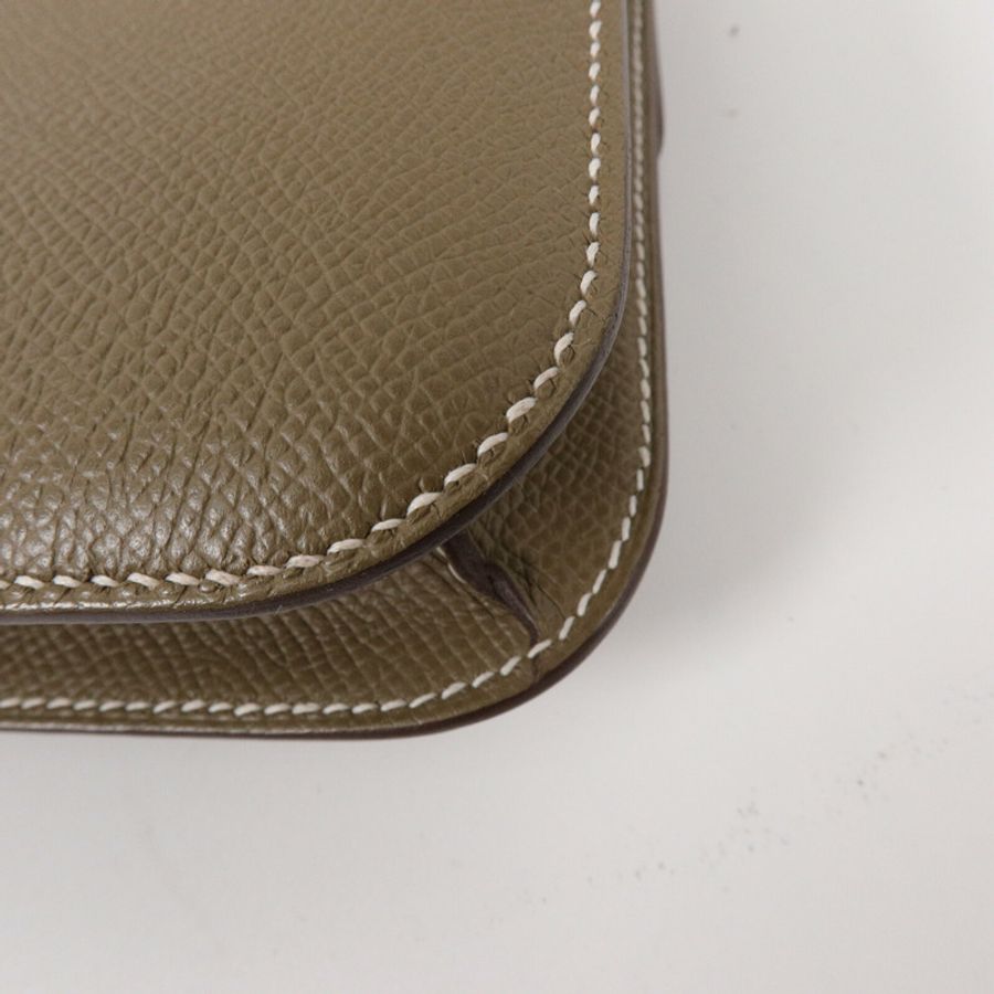 HERMES Epsom皮革Constance Elan肩背袋Etoupe-14